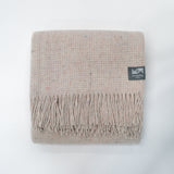 Mohair, Alpaca & Wool Blend Waffle Throw in Natural